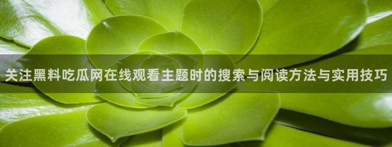 51吃瓜网app:关注黑料吃瓜网在线观看主题时的搜索与阅读方法与实用技巧