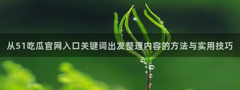 51吃瓜网入口:从51吃瓜官网入口关键词出发整理内容的方法与实用技巧